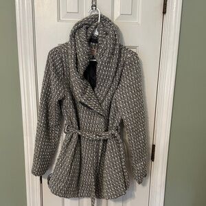 Mossimo Supply Co. Black and White Textured Women's Heavy Winter Coat with Hood